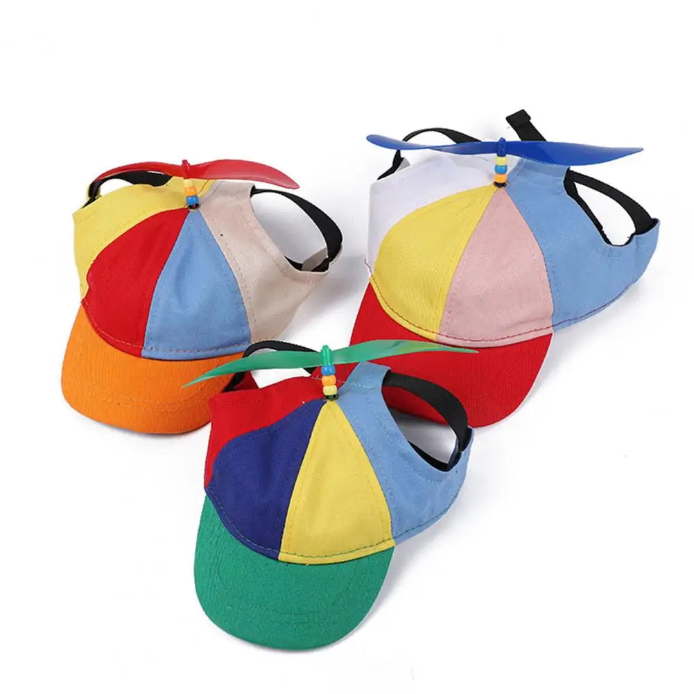 Pet Hat with Propeller Design Breathable Pet Hat Colorful Pet Propeller Hat Adorable Sunproof Dog Baseball Cap for Summer
