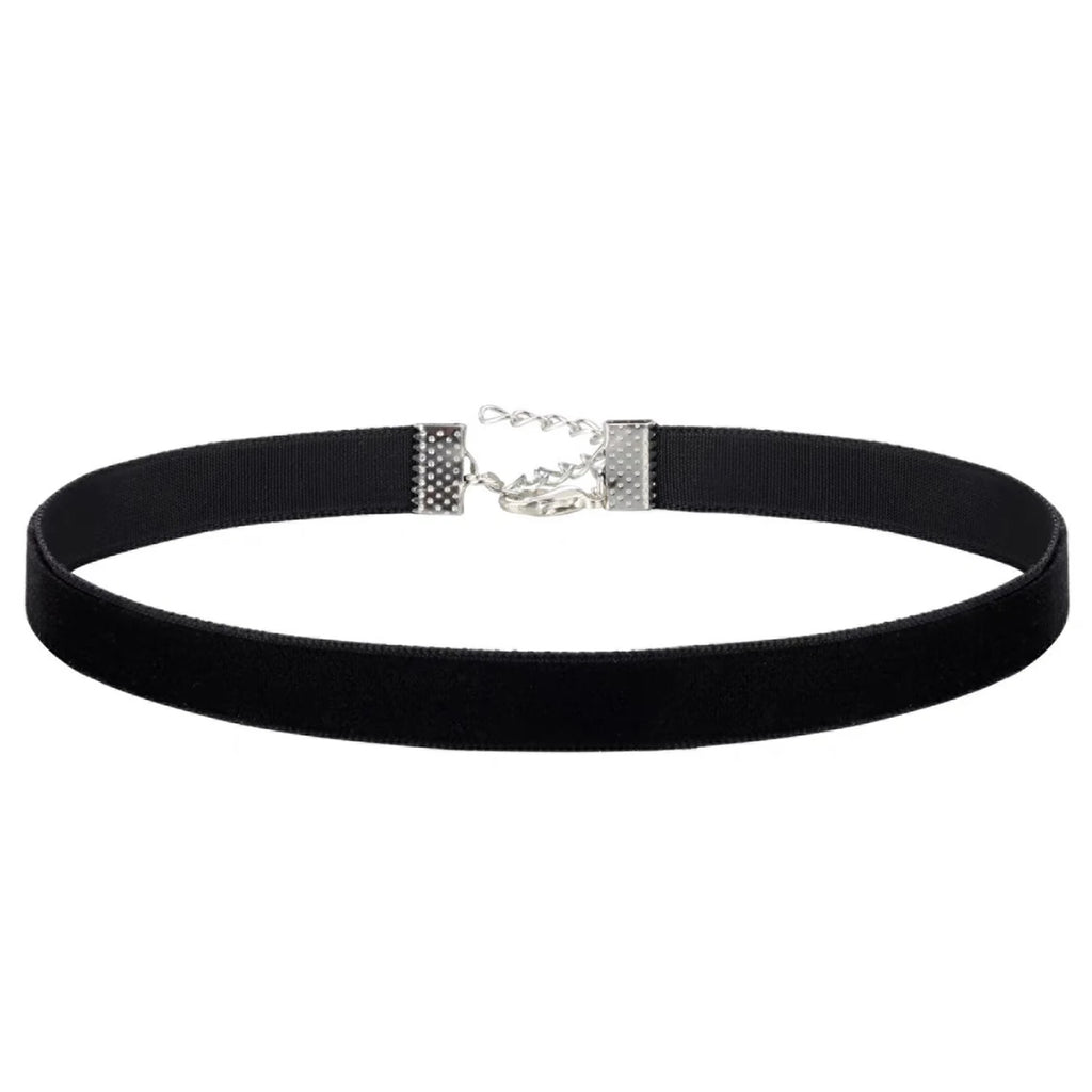 Gothic Black Velvet Choker Necklace – Women’s Tattoo Style Short Neck Collar Jewelry