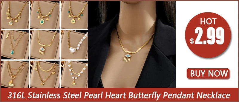 DIEYURO 316L Stainless Steel Roman Numeral Dial Pendant Necklace For Women New Trend Girls 2-Chain Choker Birthday Jewelry Gifts