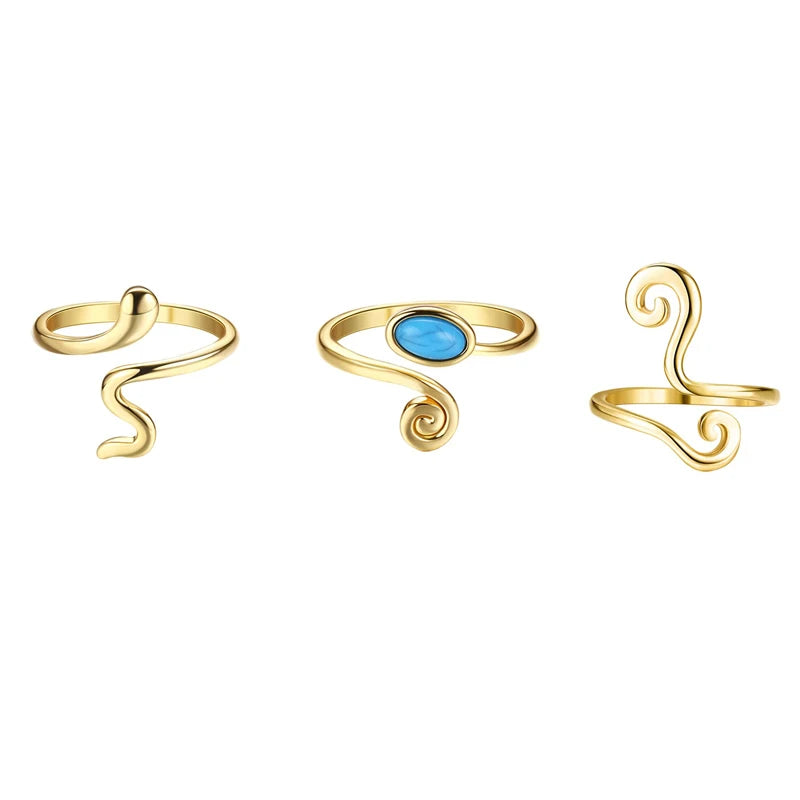 3Pcs Adjustable Toe Rings for Women Open African Toe Rings Summer Beach Foot Jewelry