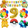 Pokemon Birthday Party Supplies Pikachu Party Decorations Foil Balloons Blowouts Tableware Plate Napkin Baby Shower Supplies Toy