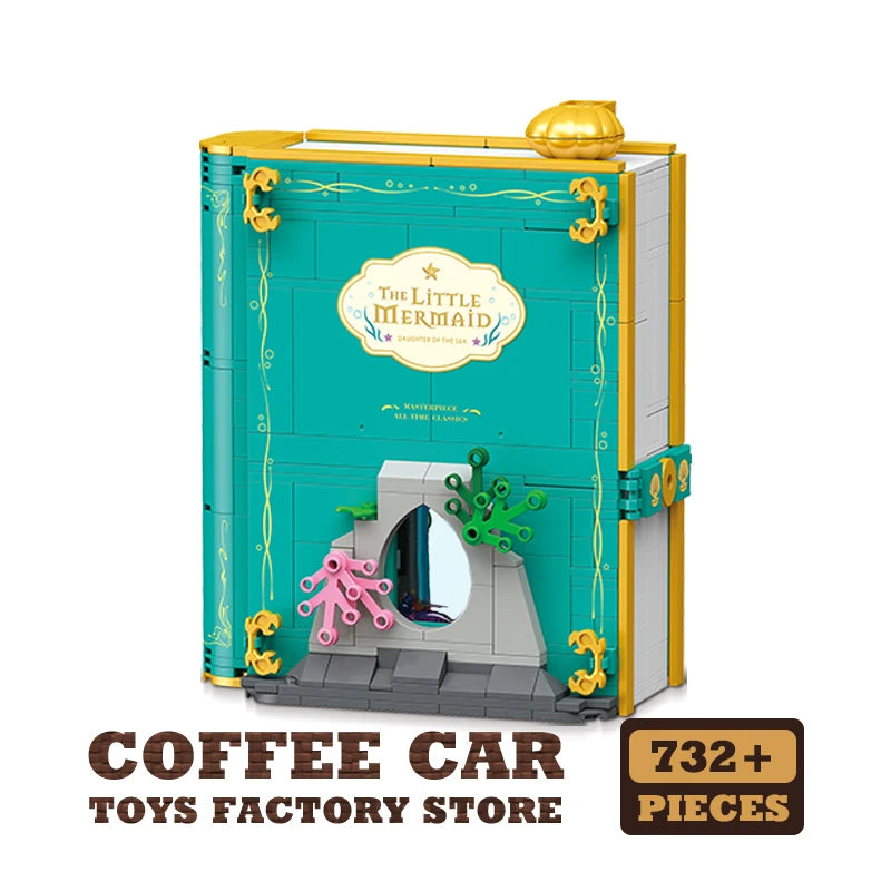 Cute Fairy Tale Princess MOC Bricks Books Dream Mermaid 3D Storybook Building Blocks Toys Anime Model Kids Girls Christmas Gifts