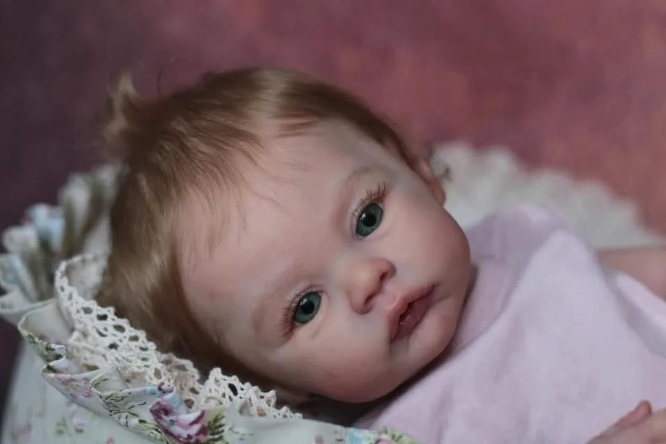 NPK 49CM Newborn Baby Girl Reborn Doll Meadow Soft Cuddly Body Lifelike Soft Touch 3D Skin with Visible Veins Art Doll