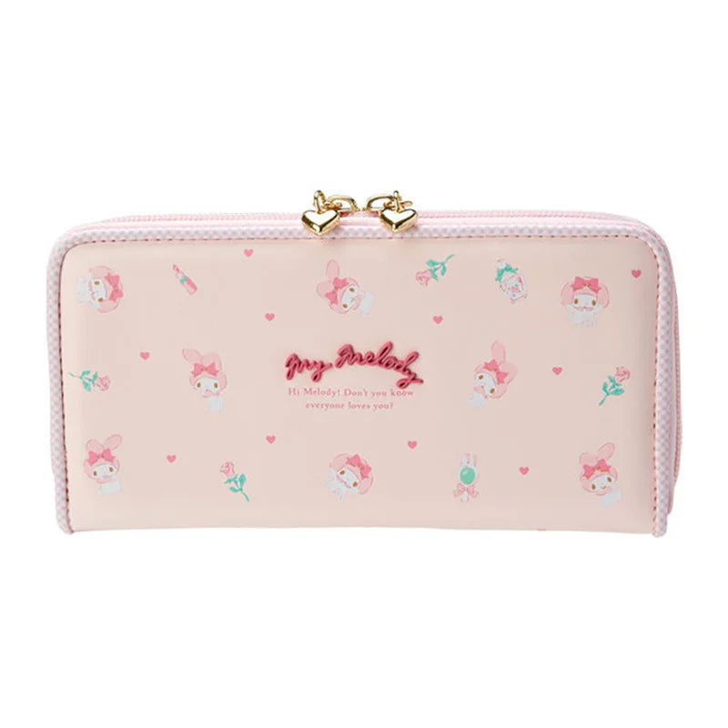 MINISO Kawaii Hello Kitty Wallet Keychains Sanrio Pochacco My Melody ACGN Cards Bag Kuromi Coin Anime Bag