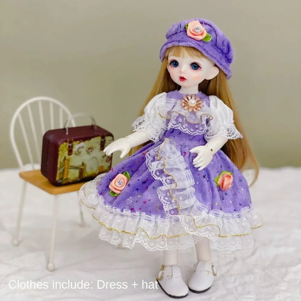 New Elegant 30cm Doll Clothes Pretty Casual Doll Dress Cute 1/6 BJD Doll Outfit Set