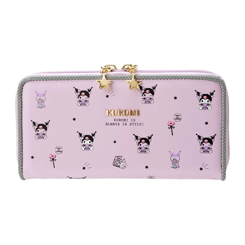 MINISO Kawaii Hello Kitty Wallet Keychains Sanrio Pochacco My Melody ACGN Cards Bag Kuromi Coin Anime Bag