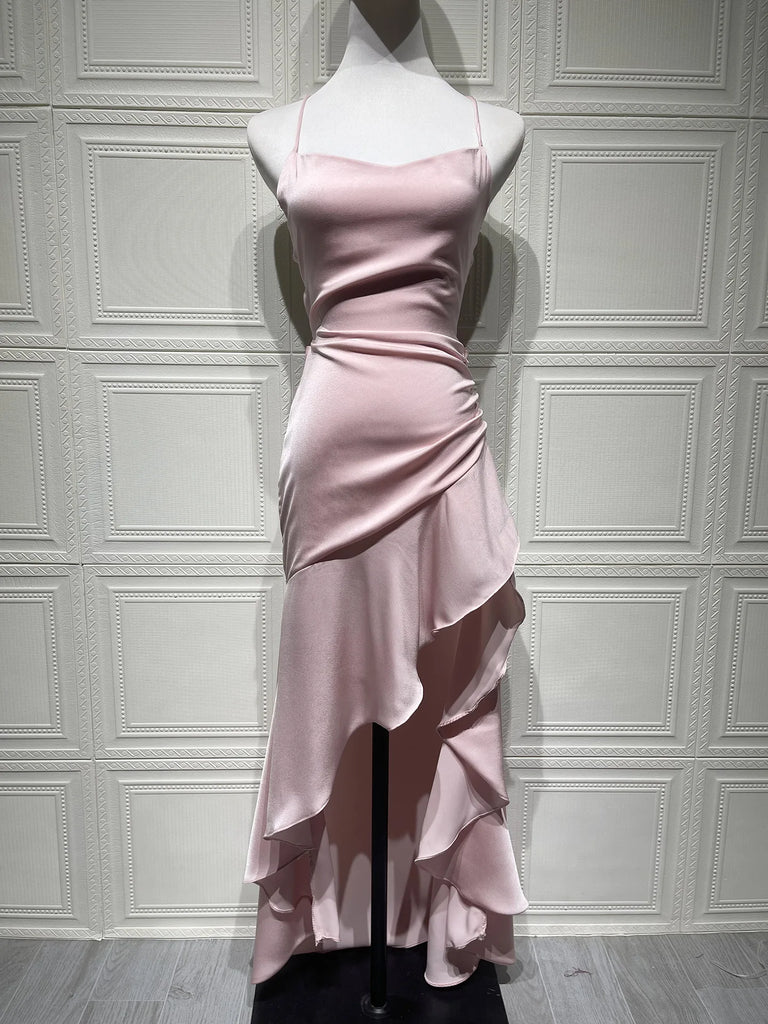 Elegant Dress Women 2025 Summer Sexy Spaghetti Strap Sleeveless Maxi Long Dress Casual