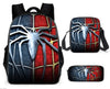 3pcs/set Spider Man Students Backpack Pencil Case Messenger Bag Wear-resistant Lightening Breathable Waterproof Schoolbag