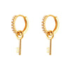 925 Sterling Silver Ear Needle key Pendant Hoop Earrings Gold Earrings For women Lock Pierced Earrings Fashion Party Jewelry