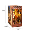 Bookshelf Set DIY Book Nook Kit Wooden Doll House Bookshelf Insert Decor With Warm Light 3D Puzzle Assembly Building Model Gifts