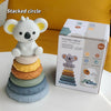 Block Toy Soft Silicone Soft Cubes Stacking Tower Bath Teether Rattles Building Blocks Montessori Educational Toys Newborn Gift
