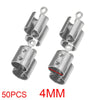 50pcs Stainless Crimp End Beads Caps Leather Cord Clip Tip Fold Crimp Bead Bracelet Connectors for Jewelry Making Bulk Wholesale