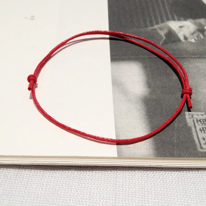 Rope Anklet for Men & Women – Adjustable Black & Red Summer Barefoot Bracelet Jewelry