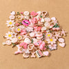 10pcs/Lot Random Mix Animal Charms Enamel Heart Flower Pendants for Jewelry Making DIY Earrings Necklace Craft Supplies