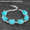 Vintage Oval Natural Jades Quartz Bracelet For Women Prong Natural Stone Amethysts Tiger Eye Lapis Lazuli Bracelets