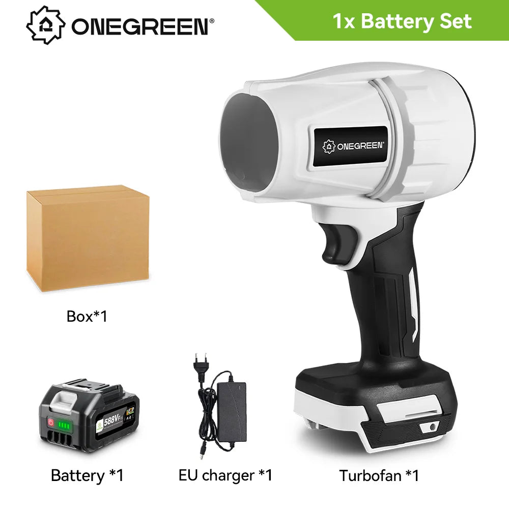ONEGREEN 2000W Electric Brushless Turbo Fan Blowers Cordless 150000RPM Air Blower Violent Power Tools for Makita 18V Battery