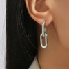 Retro Double Loop Drop Earrings – Gold Geometric Round Hoop Earrings for Women & Girls