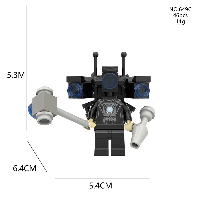2024 New Skibidi Toilet Men vs. Monitor Building Blocks Super Titan TV Man Sound Man Children's Toy Birthday Building Block Gift