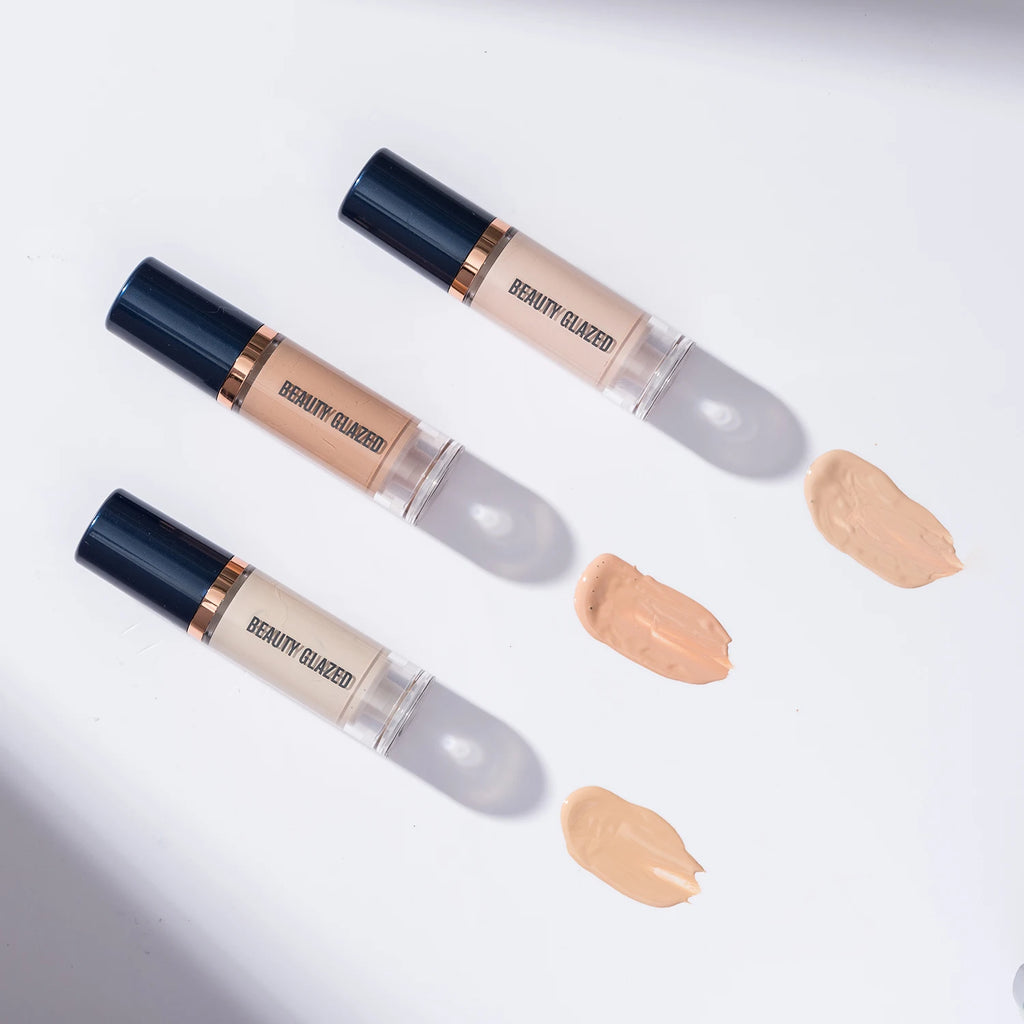 Beauty Glazed 6 Color Liquid Foundation Concealer - Full Coverage, Long-Lasting, Waterproof, Natural Effect,