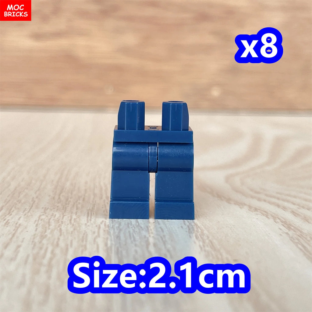 8pcs/lot MOC Bricks Blank Pants legs Body Wear Figure Accessory Assembled Building Blocks Toy Kids Plastic Dolls