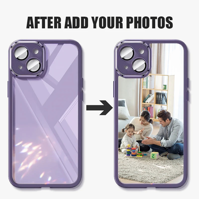 Personalized DIY Customized Name Photo Phone Case For iPhone 16 15 Pro Max 14 13 12 Pro 11 Shockproof Soft Silicone TPU Cover