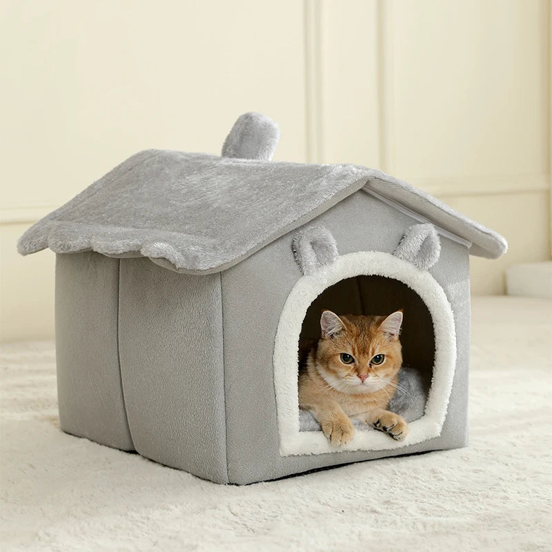 Foldable Pet House Removable Washable Cat House Puppy Cave Sofa Pet Bed House for Extra Small Dogs and Small and Medium Cats
