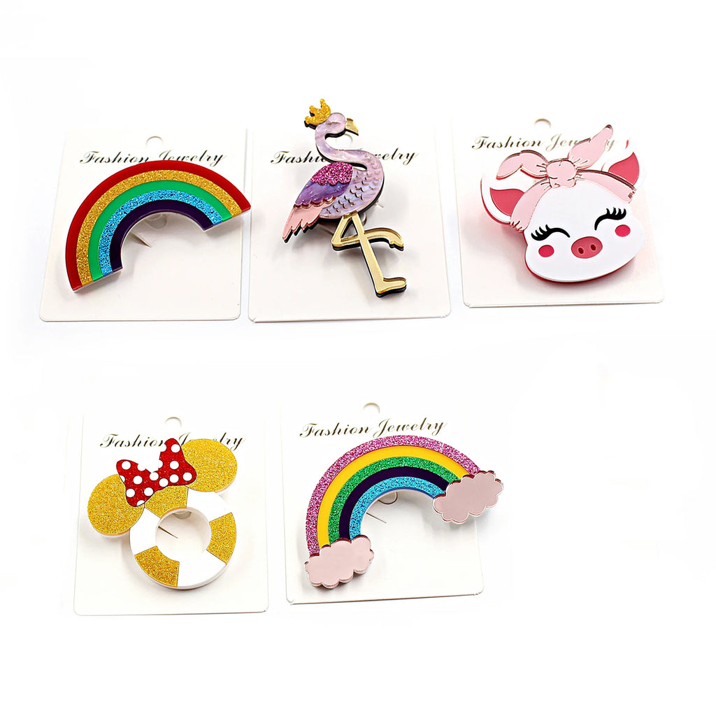 35mm Cute Pear Brooch (Safty Pin) Laser cut Acrylic Jewelry For Baby Girl Gift