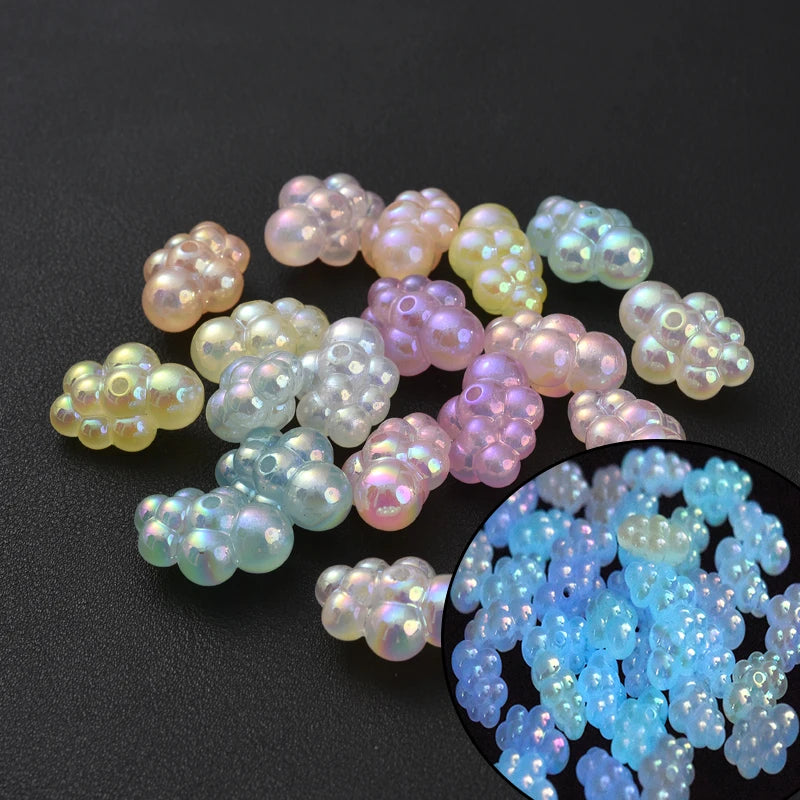 30Pcs Luminous Acrylic Beads 15mm Pentagram Loose Beads For Glow In The Dark Jewelry Making DIY Bracelet Necklace Earring