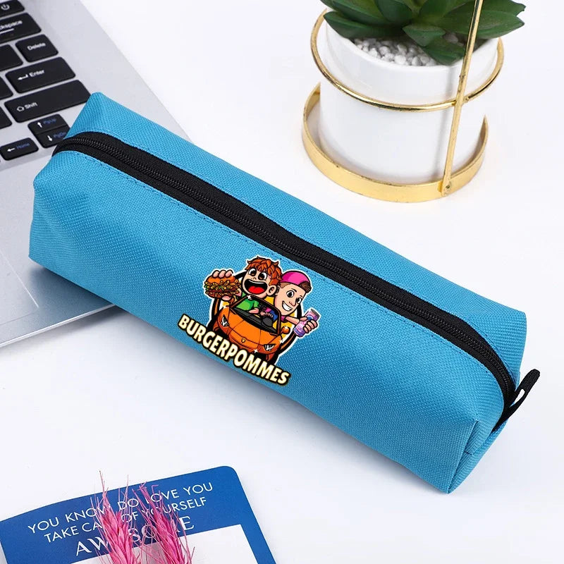 Burgerpommes Icrimax Pencil Case Boy Girl Cartoon Anime Stationery Bag Student Large Capacity Stationery Storage Bag School Gift