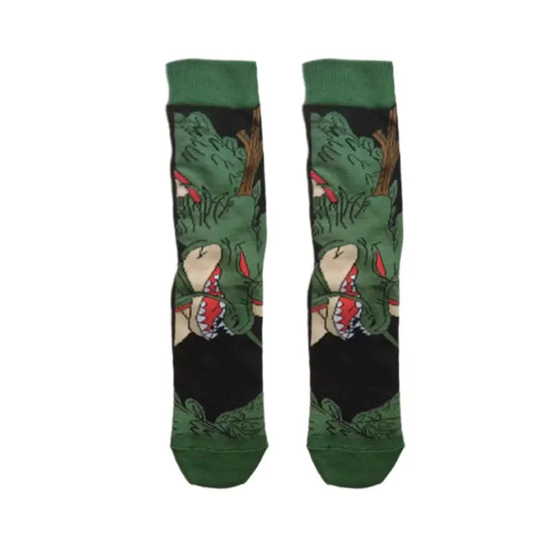 New 1 pair of Bandai cartoon men's and women's socks cartoon personality skateboard socks anime mid tube cotton neutral socks