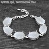 Vintage Oval Natural Jades Quartz Bracelet For Women Prong Natural Stone Amethysts Tiger Eye Lapis Lazuli Bracelets
