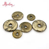 Natural Pyrite Donut Circle Round Silvers Gray Beads Stone For Necklace Pandant Earring Jewelry Making 1 Pcs 25/35/40mm