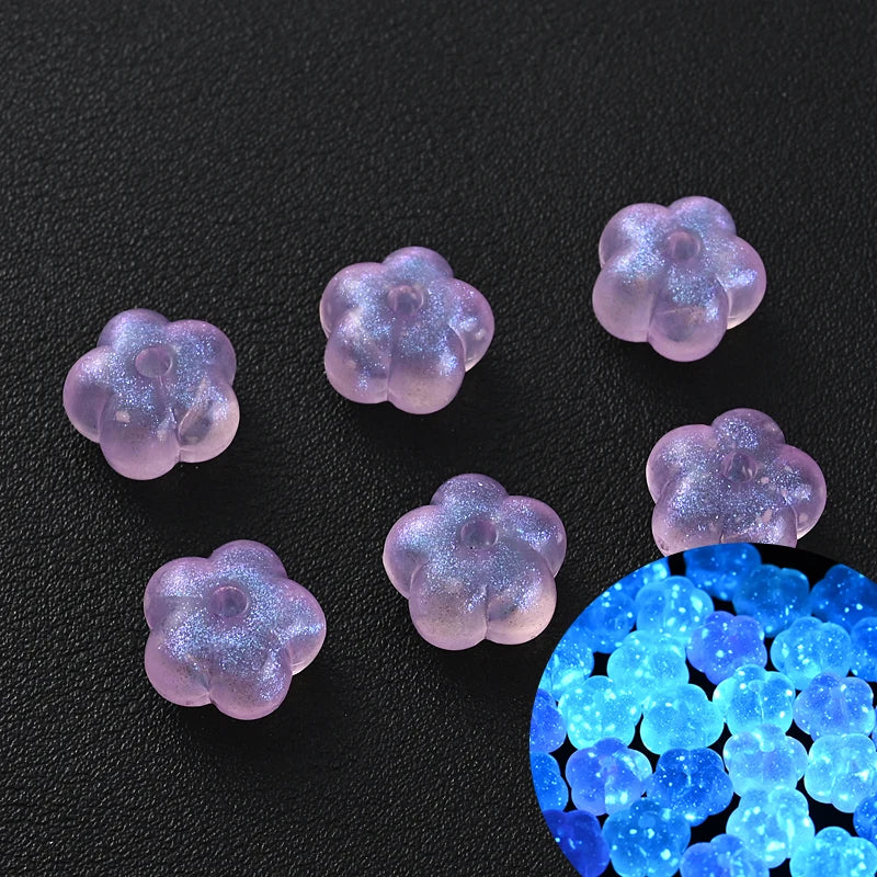30Pcs Luminous Acrylic Beads 15mm Pentagram Loose Beads For Glow In The Dark Jewelry Making DIY Bracelet Necklace Earring