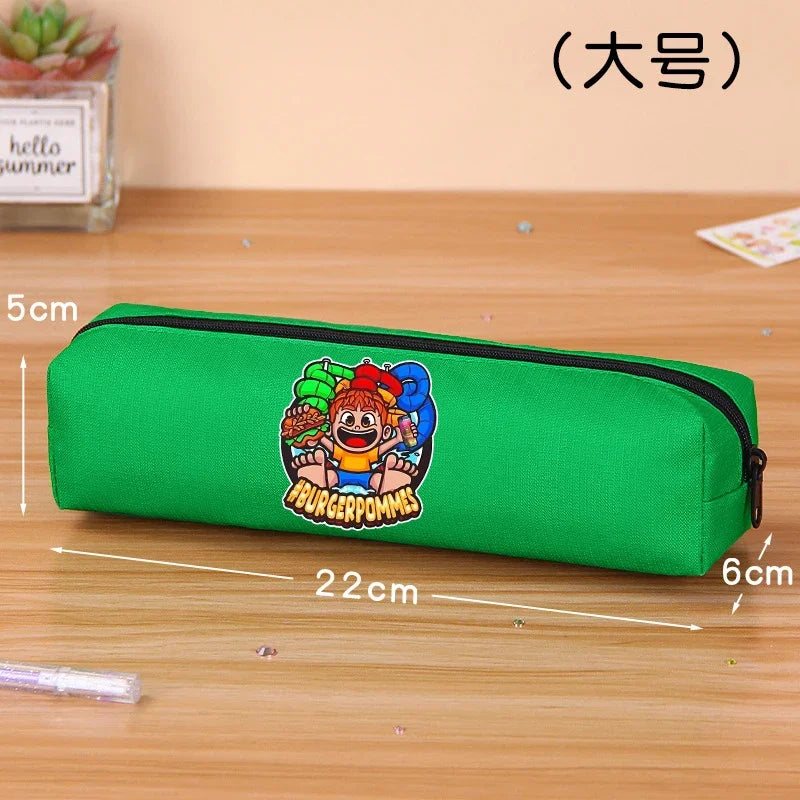 Burgerpommes Icrimax Pencil Case Boy Girl Cartoon Anime Stationery Bag Student Large Capacity Stationery Storage Bag School Gift