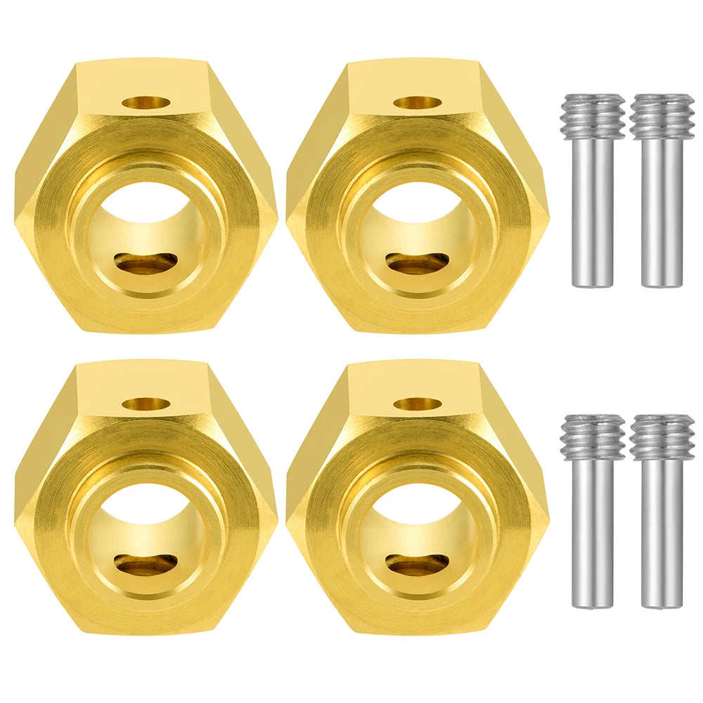 AXSPEED 4PCS Brass 12MM Wheel Hex Drive Adapter Extended 5/8/9/10/11/12/15/20mm for 1/10 RC Crawler Car TRX4 TRX6 Parts
