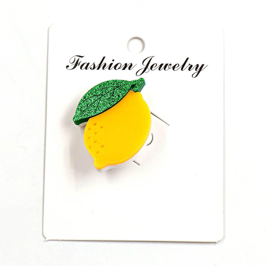 35mm Cute Pear Brooch (Safty Pin) Laser cut Acrylic Jewelry For Baby Girl Gift