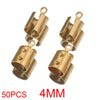 50pcs Stainless Crimp End Beads Caps Leather Cord Clip Tip Fold Crimp Bead Bracelet Connectors for Jewelry Making Bulk Wholesale
