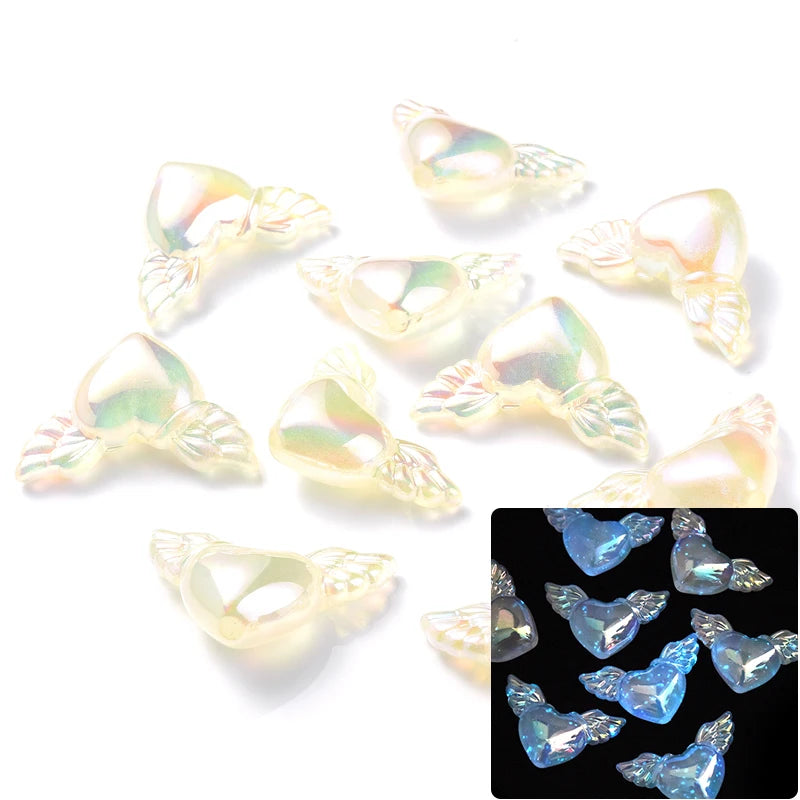 30Pcs Luminous Acrylic Beads 15mm Pentagram Loose Beads For Glow In The Dark Jewelry Making DIY Bracelet Necklace Earring