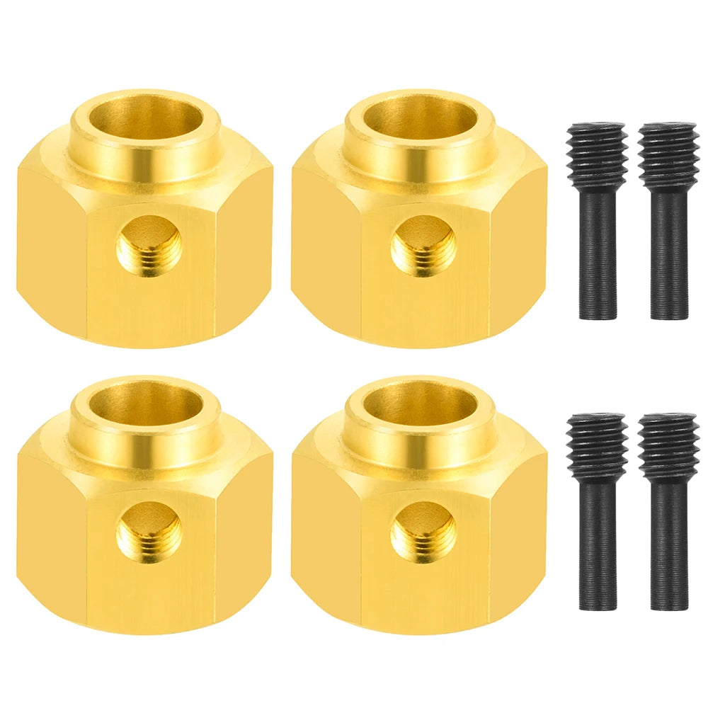 AXSPEED 4PCS Brass 12MM Wheel Hex Drive Adapter Extended 5/8/9/10/11/12/15/20mm for 1/10 RC Crawler Car TRX4 TRX6 Parts