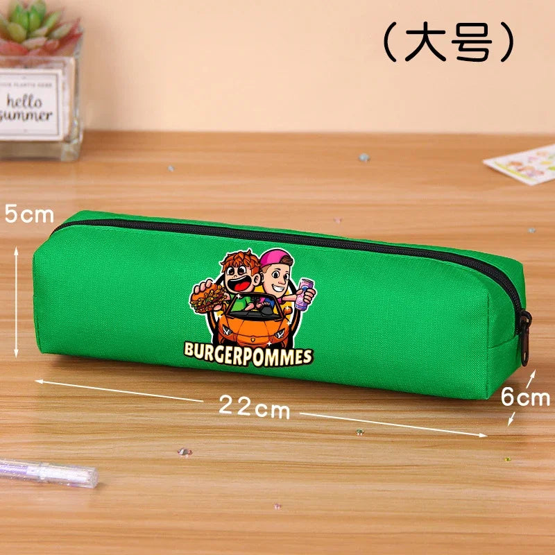 Burgerpommes Icrimax Pencil Case Boy Girl Cartoon Anime Stationery Bag Student Large Capacity Stationery Storage Bag School Gift