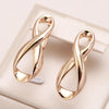 Kinel New 585 Rose Gold Color Long Earrings Women Wedding Unique Creative Fashion Jewelry Hollow Metal Glossy Drop Earrings