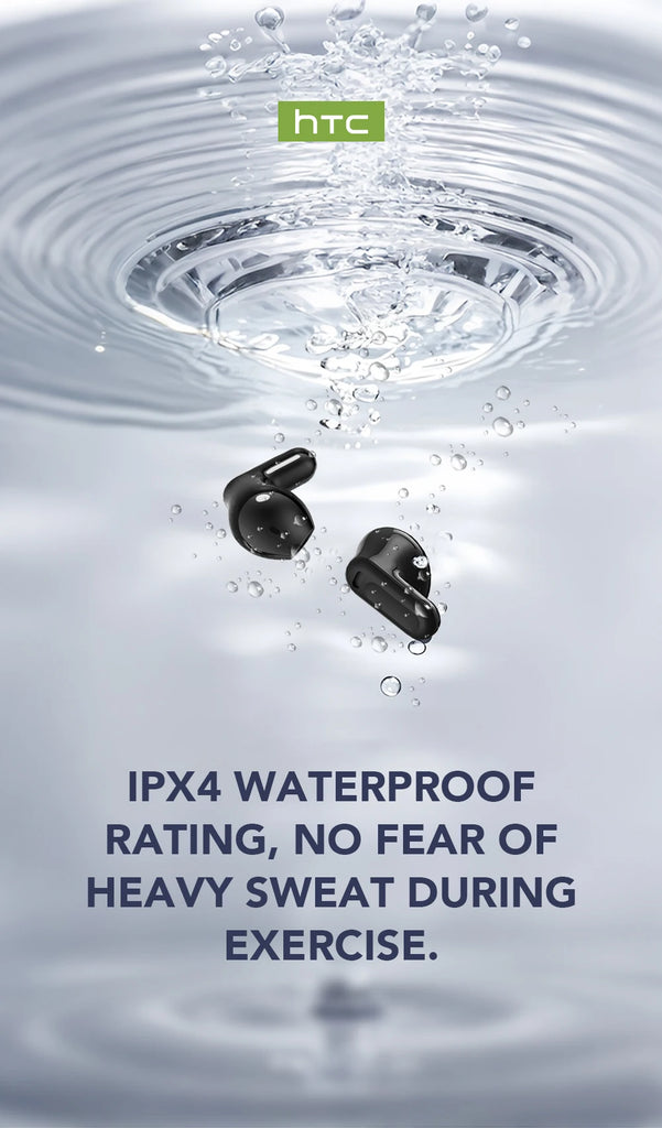 HTC NE20 Bluetooth 6.0 Earbuds with AI Translator – OWS Wireless Sport Headphones, LCD Touch Screen, HD Stereo Sound, Long Battery Life