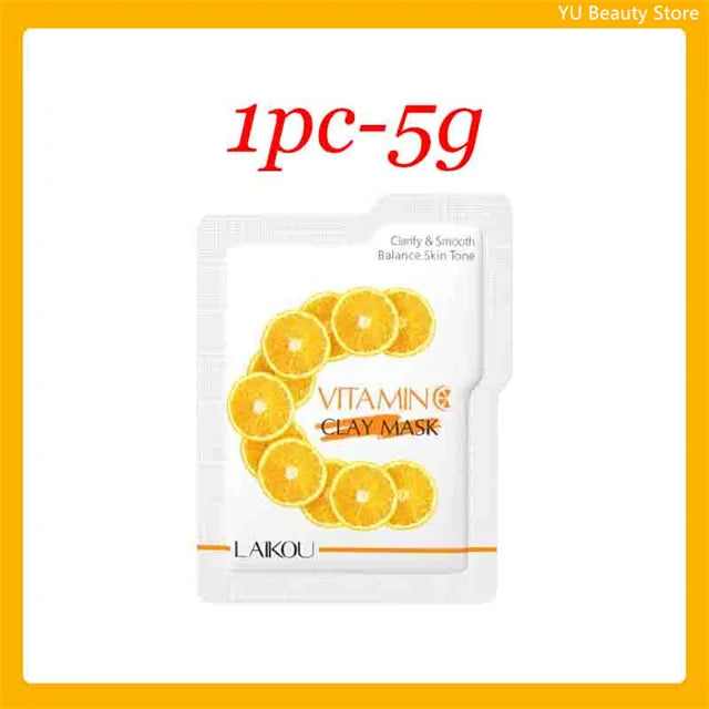 Turmeric Vitamin C Clay Mask Deep Cleansing Facial Improves Dark Spots Acne Hydrating Skin Care Tightens Skin Evens Skin Tone