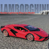 1:18 Lamborghini SIAN FKP 37 sports car Diecast Metal Alloy Model car Sound Light Pull Back Collection Kids Toy Gifts