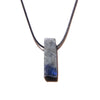 Men Vintage Rectangle Obsidian Pendent Necklace Natural Tiger Eye Labradorite Gem Leather Rope Braid Necklace Healing Jewelry