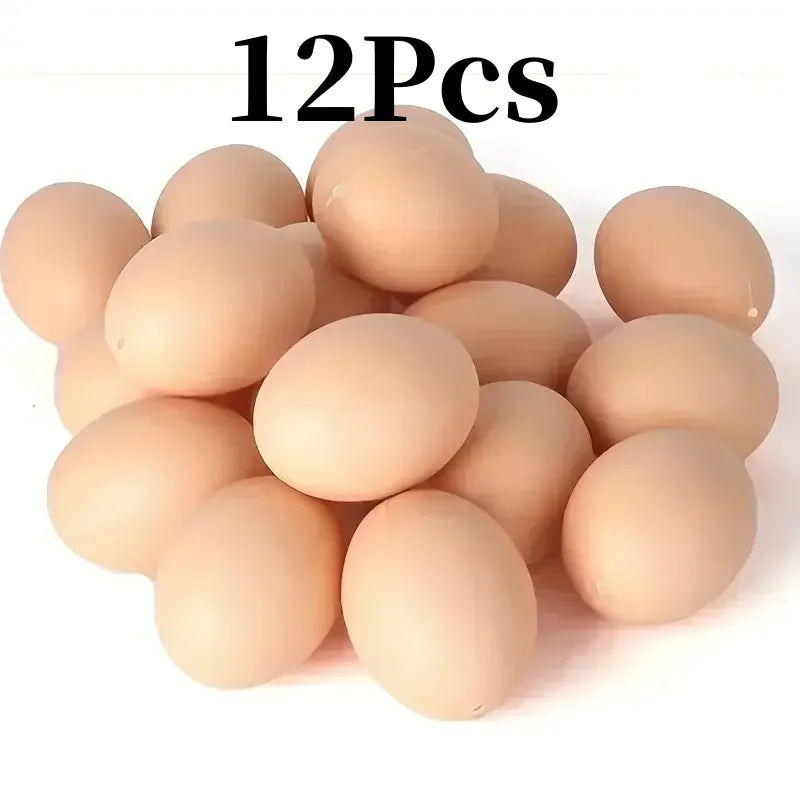 6/12Pcs Plastic Eggs Chicken House Small Fake Eggs Farm Animal Supplies Cages Accessories Guide Chicken Nest Egg Painting