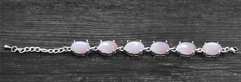 Vintage Oval Natural Jades Quartz Bracelet For Women Prong Natural Stone Amethysts Tiger Eye Lapis Lazuli Bracelets