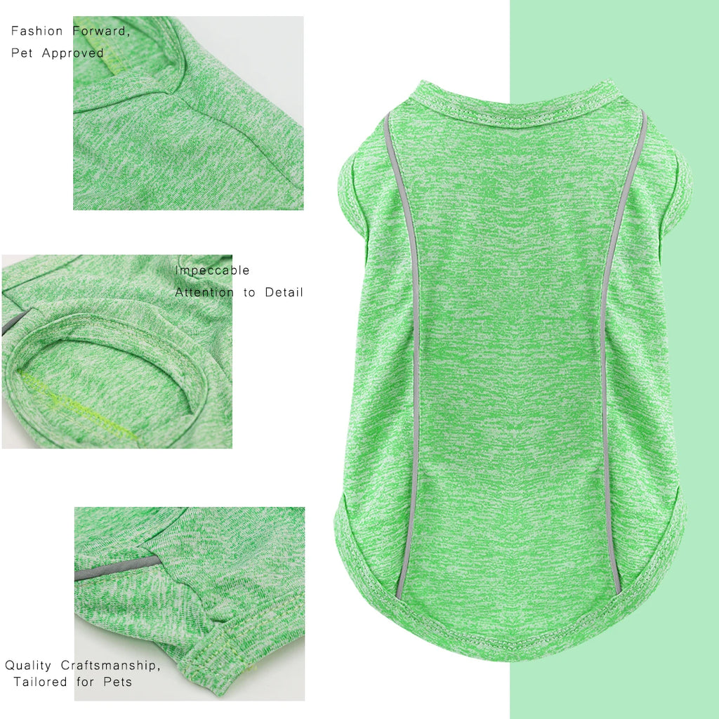 Sun Protection Dog Shirts with Reflective Strips, Quick Dry, Soft Stretchy Fabric, Available in Sizes for Small to Large Dogs!
