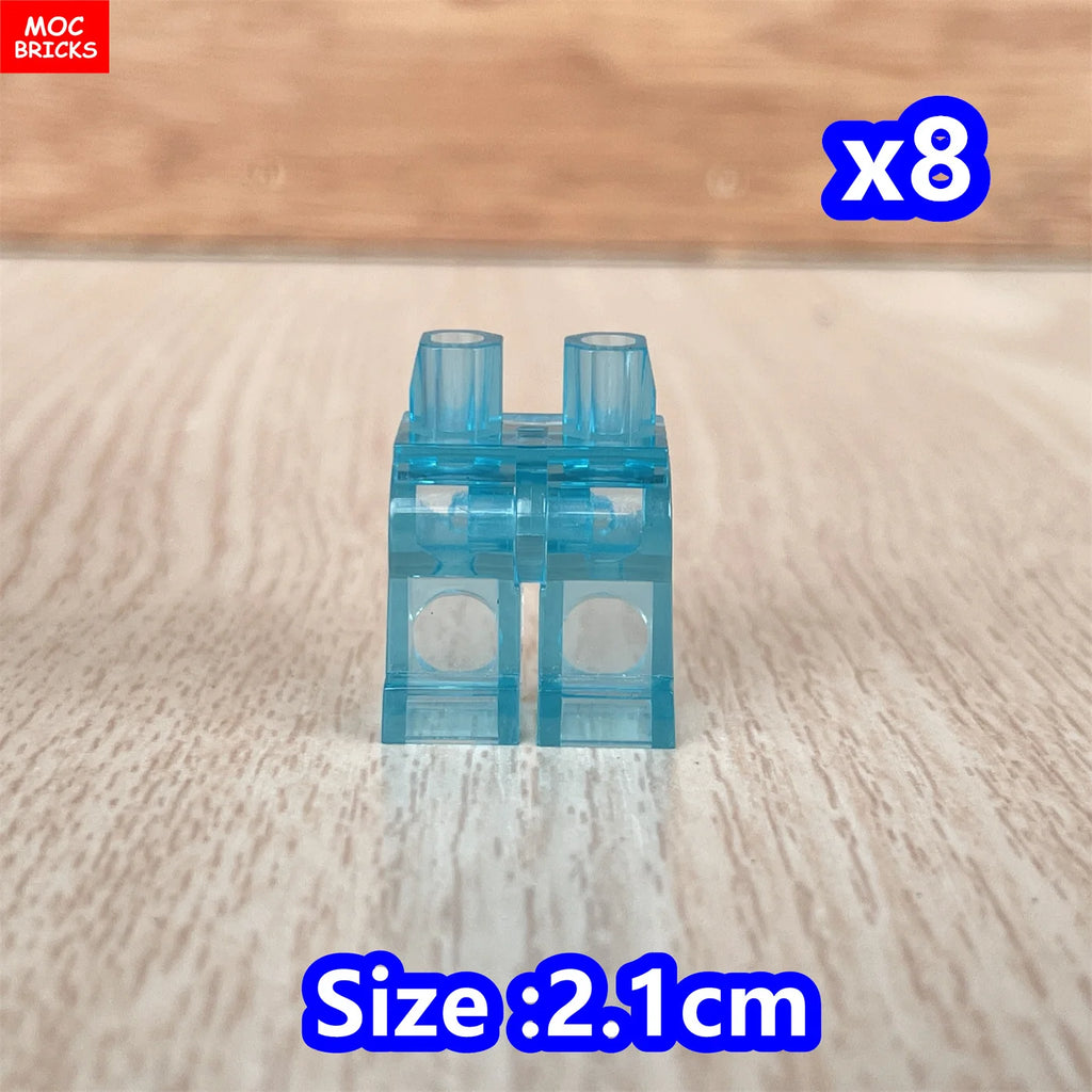 8pcs/lot MOC Bricks Blank Pants legs Body Wear Figure Accessory Assembled Building Blocks Toy Kids Plastic Dolls