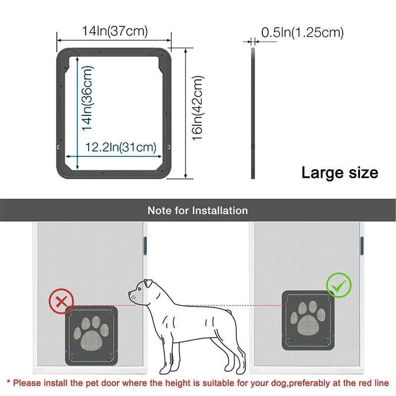Large Small Dog and Cat Screen Door, Lockable Self-Closing Function, Sturdy Pet Door Easy Safe Freely Enter House Outdoor Window